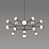 Nabila Chandelier .16 - black chrome - smoked