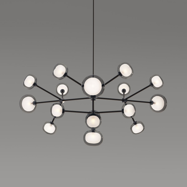 Nabila Chandelier .16 - black chrome - smoked