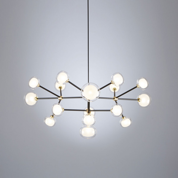 Nabila Chandelier .16 - brushed brass - clear