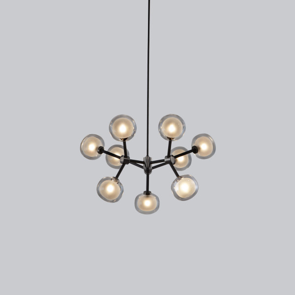 Nabila Chandelier .19 - black chrome - smoked