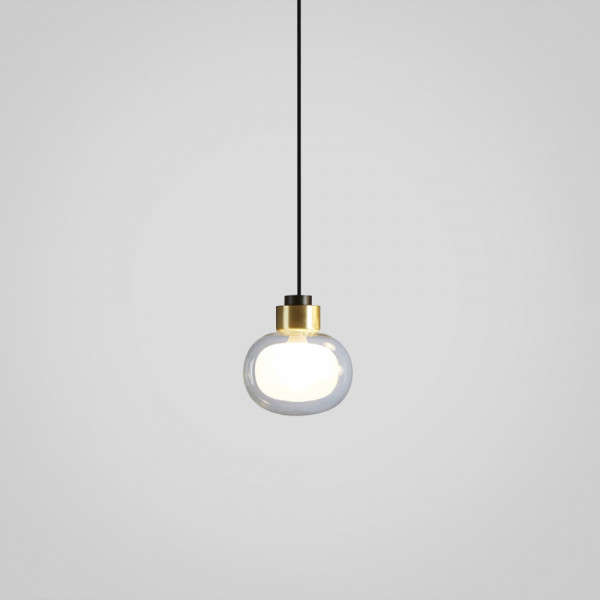 Nabila Pendant .22 - brushed brass - clear