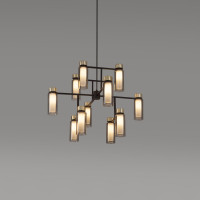 Osman Chandelier .12 - brushed brass - clear