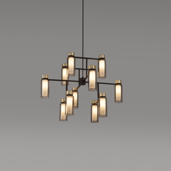 Osman Chandelier .12 - black chrome - smoke