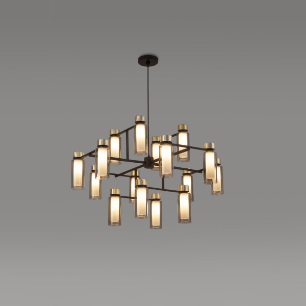 Osman Chandelier .16 - black chrome - smoke