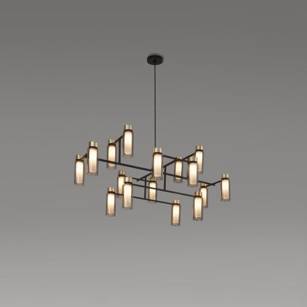 Osman Chandelier .17 - black chrome - smoke