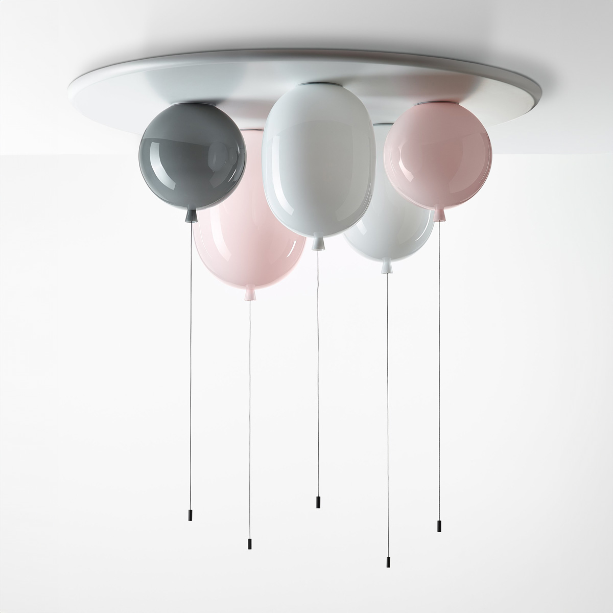 MEMORY SET L OVAL - 1x grey - 2x light pink - 2x triplex - glossy - light switch black